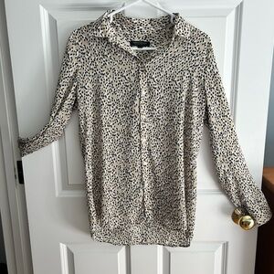 Banana Republic Black and Cream Patterned Shirt